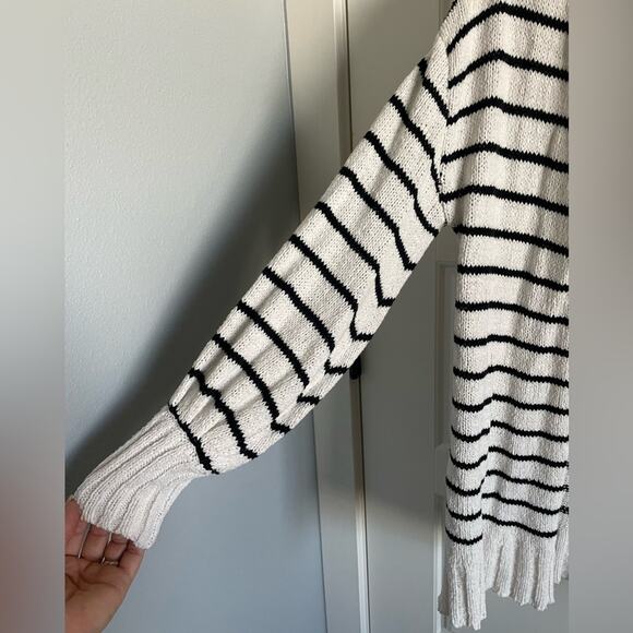 Workshop Black & White stripe cardigan sweater - Picture 3 of 6
